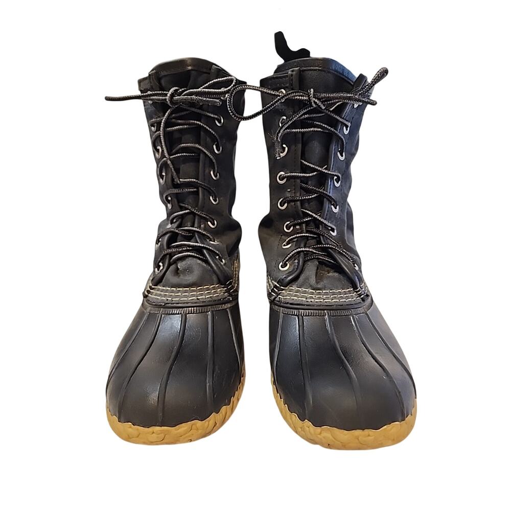 LL Bean Signature Waxed Canvas Maine Hunting Shoe Duck Boots Blue Womens Size 9